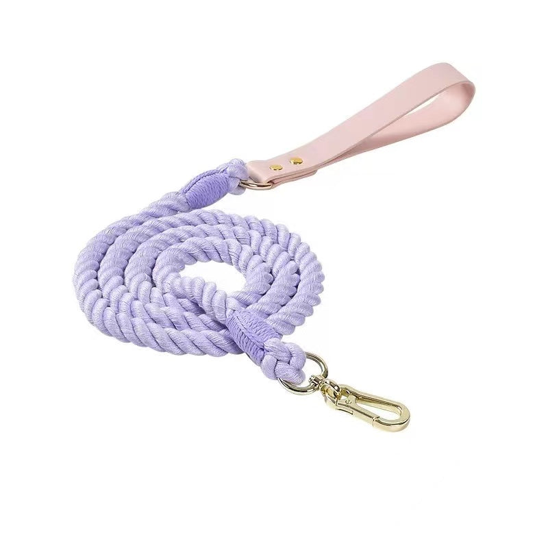 Luxe Royal Violet Leather Rope Leash