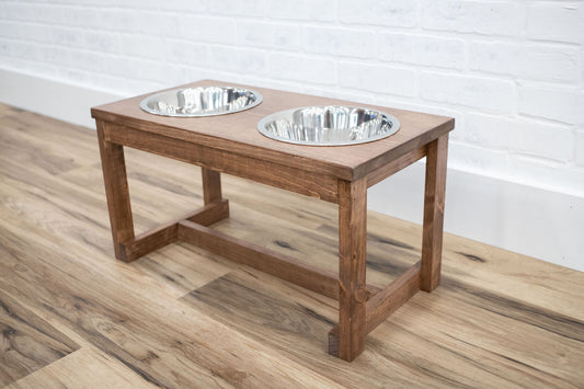 Handmade Elevated Pet Feeder – Solid Pine Wood