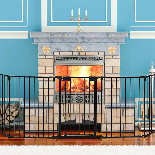 5-Panel Metal Safety Gate & Playpen – Versatile & Secure