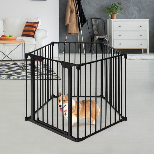 5-Panel Metal Safety Gate & Playpen – Versatile & Secure