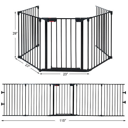 5-Panel Metal Safety Gate & Playpen – Versatile & Secure