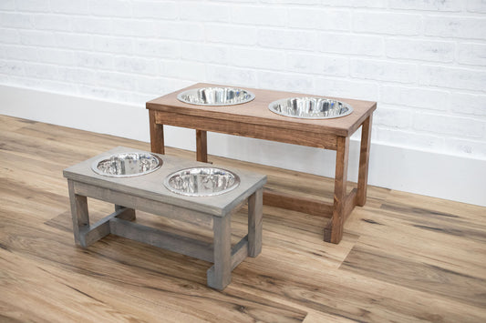 Handmade Elevated Pet Feeder – Solid Pine Wood