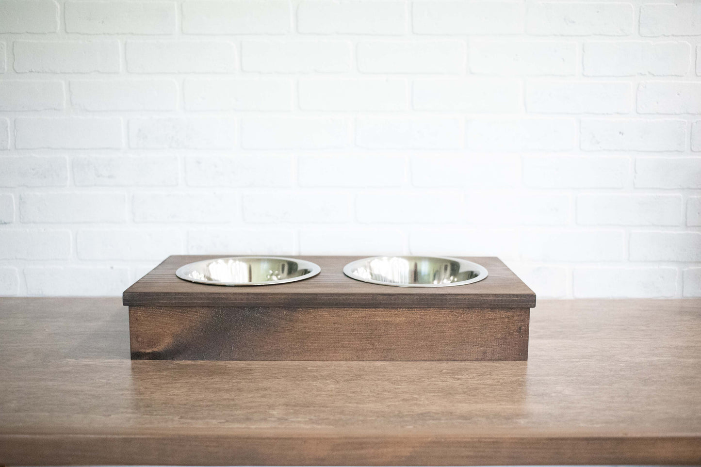 Personalized Low-Profile Pet Feeder – Handmade Solid Pine