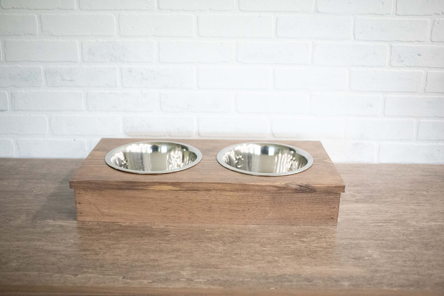 Personalized Low-Profile Pet Feeder – Handmade Solid Pine