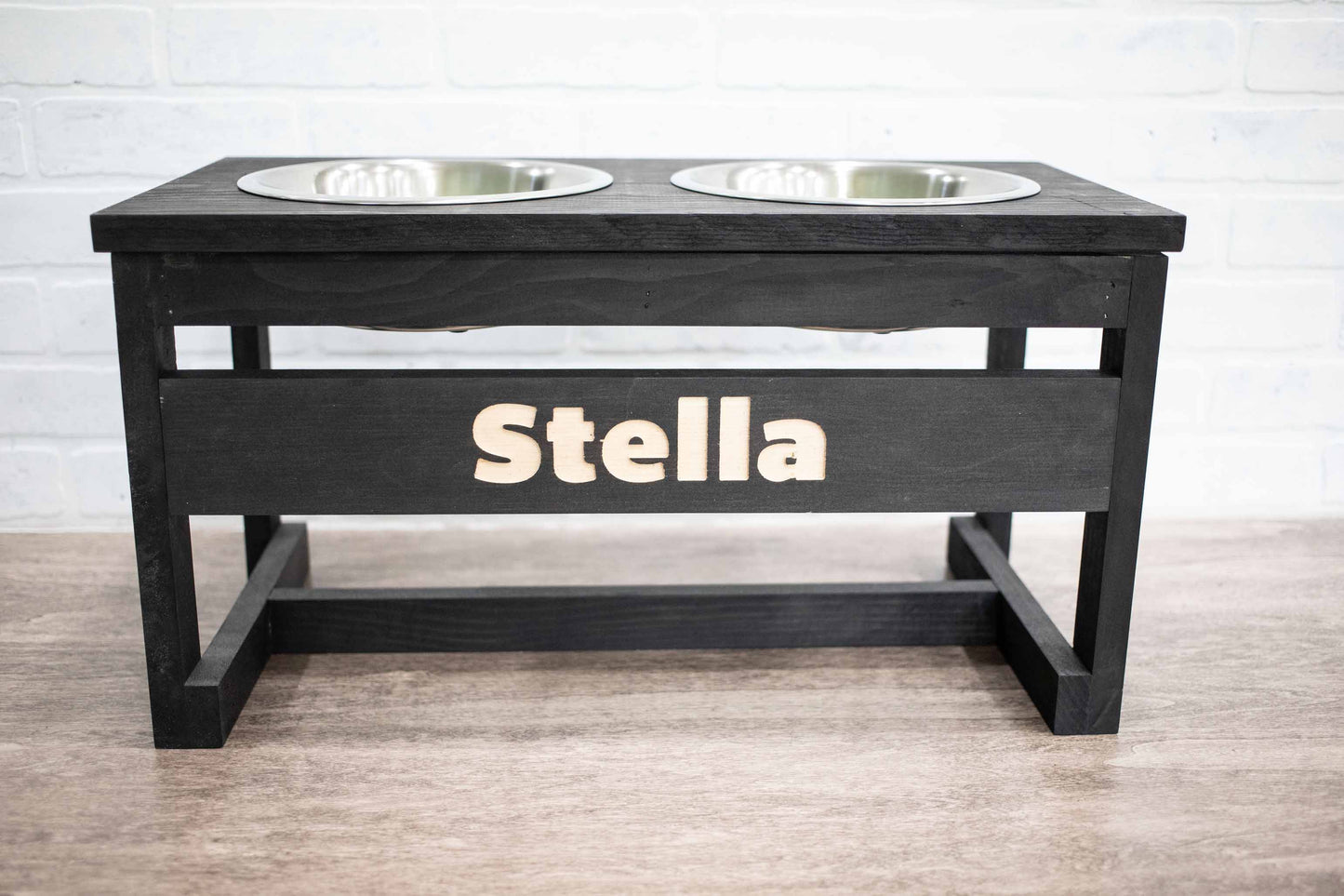 Personalized Handmade Elevated Pet Feeder – Solid Pine Wood